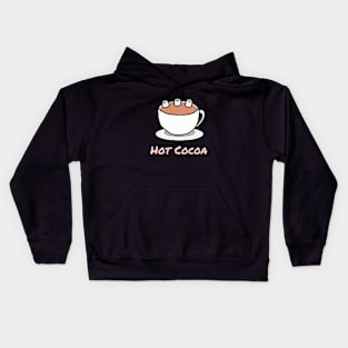 Cute Marshmallows in slightly hot chocolate Kids Hoodie